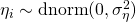 \eta_i \sim \mbox{dnorm} (0, \sigma^2_{\eta})